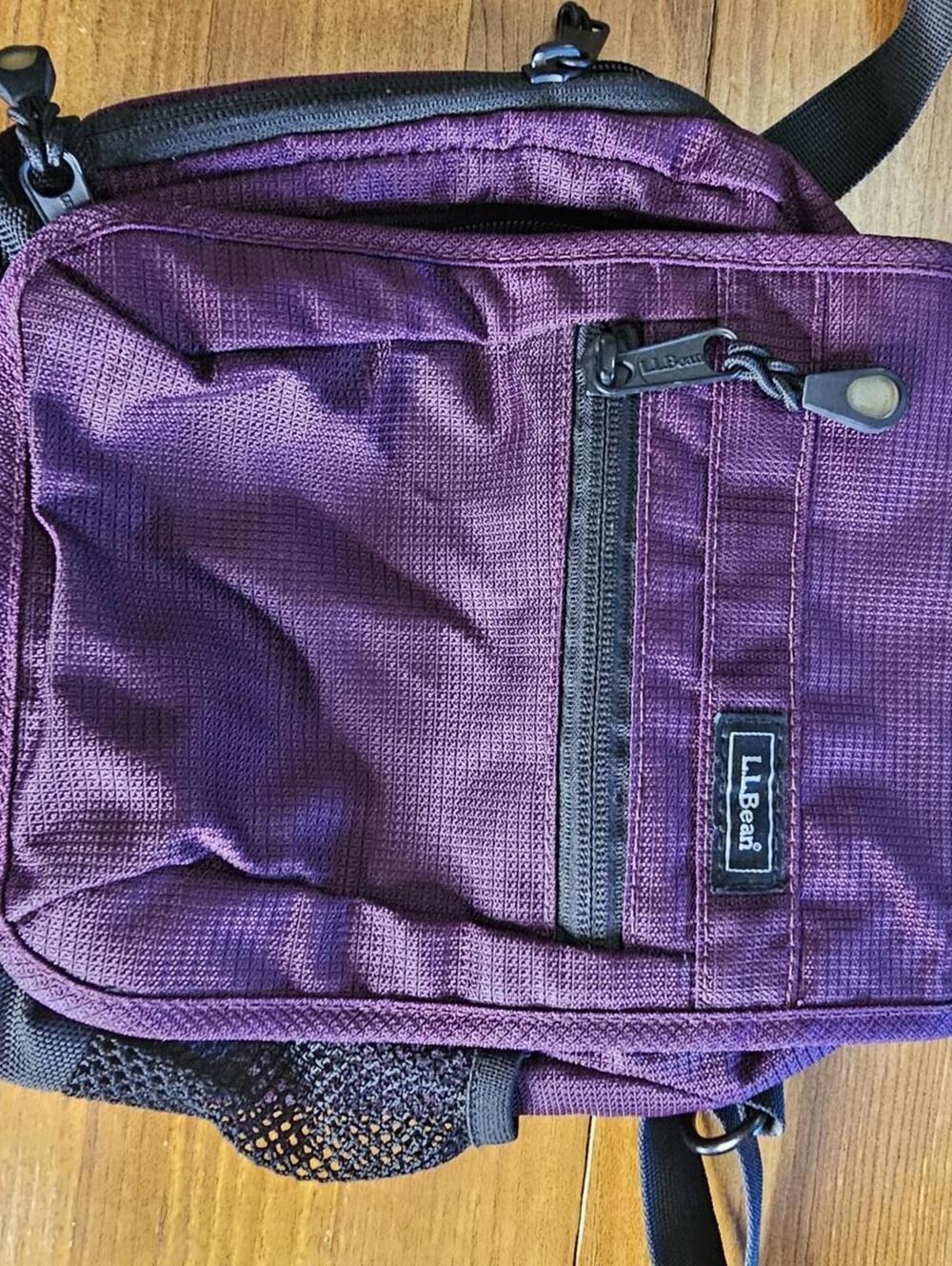 L.L.Bean Purple and Black Crossbody Bag with Multiple Compartments